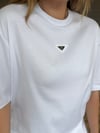 Ön Orta Metal Armalı Bisiklet Yaka T-Shirt