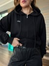 Slikon Gümüş Logolu Tam Fermuarlı Sweatshirt