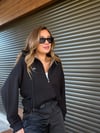 Slikon Gümüş Logolu Tam Fermuarlı Sweatshirt