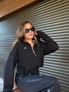 Slikon Gümüş Logolu Tam Fermuarlı Sweatshirt