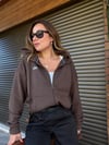 Slikon Gümüş Logolu Tam Fermuarlı Sweatshirt