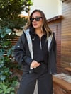 Slikon Gümüş Logolu Tam Fermuarlı Sweatshirt