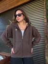 Slikon Gümüş Logolu Tam Fermuarlı Sweatshirt
