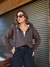Slikon Gümüş Logolu Tam Fermuarlı Sweatshirt