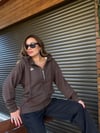 Slikon Gümüş Logolu Tam Fermuarlı Sweatshirt