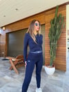 Slikon Logolu Tayt Crop Dalgıç Hırka Takım