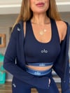 Slikon Logolu Tayt Crop Dalgıç Hırka Takım