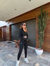 Slikon Logolu Tayt Crop Dalgıç Hırka Takım