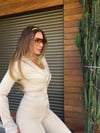 Slikon Logolu Tayt Crop Dalgıç Hırka Takım