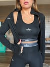 Slikon Logolu Tayt Crop Dalgıç Hırka Takım