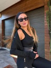 Slikon Logolu Tayt Crop Dalgıç Hırka Takım