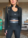 Slikon Logolu Tayt Crop Dalgıç Hırka Takım