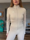 Slikon Logolu Tayt Crop Dalgıç Hırka Takım