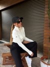 Slikon Yazı Detaylı Geniş Paça Viskon Tek Alt