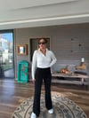 Slikon Yazı Detaylı Geniş Paça Viskon Tek Alt