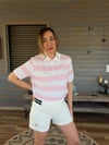Sol Göğüs Metal Logolu Ringelli Yakalı T-Shirt
