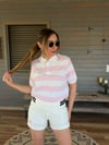 Sol Göğüs Metal Logolu Ringelli Yakalı T-Shirt