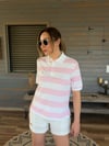 Sol Göğüs Metal Logolu Ringelli Yakalı T-Shirt