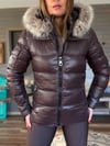 Yaka Kürklü Çıkartılabilir Kapşonlu Şişme Mont