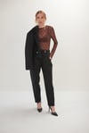 YSL Flok Baskılı Uzun Kollu