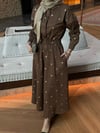 KAHVERENGİ YILDIZ NAKIŞ ELBİSE