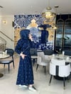 LACİVERT YILDIZ NAKIŞ ELBİSE