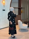 Rose nakış elbise siyah
