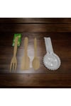 Baran Ahşap Bazlama Tahtası( 28x38 Cm), Ahşap; Spatula, Kaşık,çatal,şeffaf Kaşık Altı