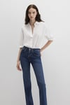 % 100 Keten Loose Fit Uzun Kollu Kadın Gömlek 1210747-620 BEYAZ