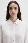 % 100 Keten Loose Fit Uzun Kollu Kadın Gömlek 1210747-620 BEYAZ