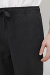 % 100 Keten Normal Bel Düz Paça Erkek Pantolon 0010577-900 SİYAH