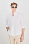 % 100 Keten Regular Fit Klasik Yaka Uzun Kollu Erkek Gömlek L2510549 100 BEYAZ