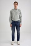 % 100 Keten Regular Fit Klasik Yaka Uzun Kollu Erkek Gömlek L2510549 299 AÇIK YEŞİL