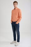 % 100 Keten Regular Fit Klasik Yaka Uzun Kollu Erkek Gömlek L2510549 700 ORANGE