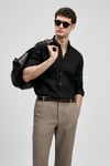 % 100 Keten Regular Fit Uzun Kollu Erkek Gömlek 111010654 SİYAH