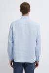 % 100 Keten Regular Fit Uzun Kollu Erkek Gömlek 0211963-70776 MAVİ