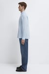 % 100 Keten Regular Fit Uzun Kollu Erkek Gömlek 0211963-70776 MAVİ
