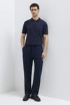 % 100 Keten Regular Straight Fit Normal Bel Erkek Pantolon 0010577-80872 MAVİ
