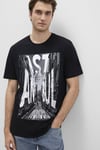 % 100 Pamuk Baskılı Bisiklet Yaka Erkek T Shirt 067053-900 SİYAH