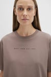 % 100 Pamuk Baskılı Bisiklet Yaka Kadın T Shirt 1613147-70383 VİZON