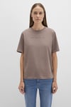 % 100 Pamuk Baskılı Bisiklet Yaka Kadın T Shirt 1613147-70383 VİZON