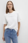% 100 Pamuk Baskılı Bisiklet Yaka Kadın T Shirt 1613147-70057 EKRU