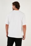% 100 Pamuk Baskılı Oversize Bisiklet Yaka Erkek T Shirt 5902651 BEYAZ