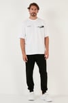 % 100 Pamuk Baskılı Oversize Bisiklet Yaka Erkek T Shirt 5902651 BEYAZ