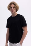 % 100 Pamuk Baskılı Regular Fit Bisiklet Yaka Erkek T Shirt EM462-BK SİYAH