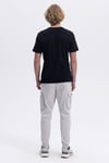 % 100 Pamuk Baskılı Regular Fit Bisiklet Yaka Erkek T Shirt EM462-BK SİYAH