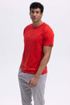 % 100 Pamuk Baskılı Regular Fit Bisiklet Yaka Erkek T Shirt EM462-RD KIRMIZI