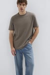 % 100 Pamuk Bisiklet Yaka Basic Erkek T Shirt 066249-87875 KAHVE