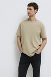 % 100 Pamuk Bisiklet Yaka Basic Erkek T Shirt 0611596-70360 BEJ
