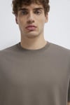 % 100 Pamuk Bisiklet Yaka Basic Erkek T Shirt 066249-87875 KAHVE
